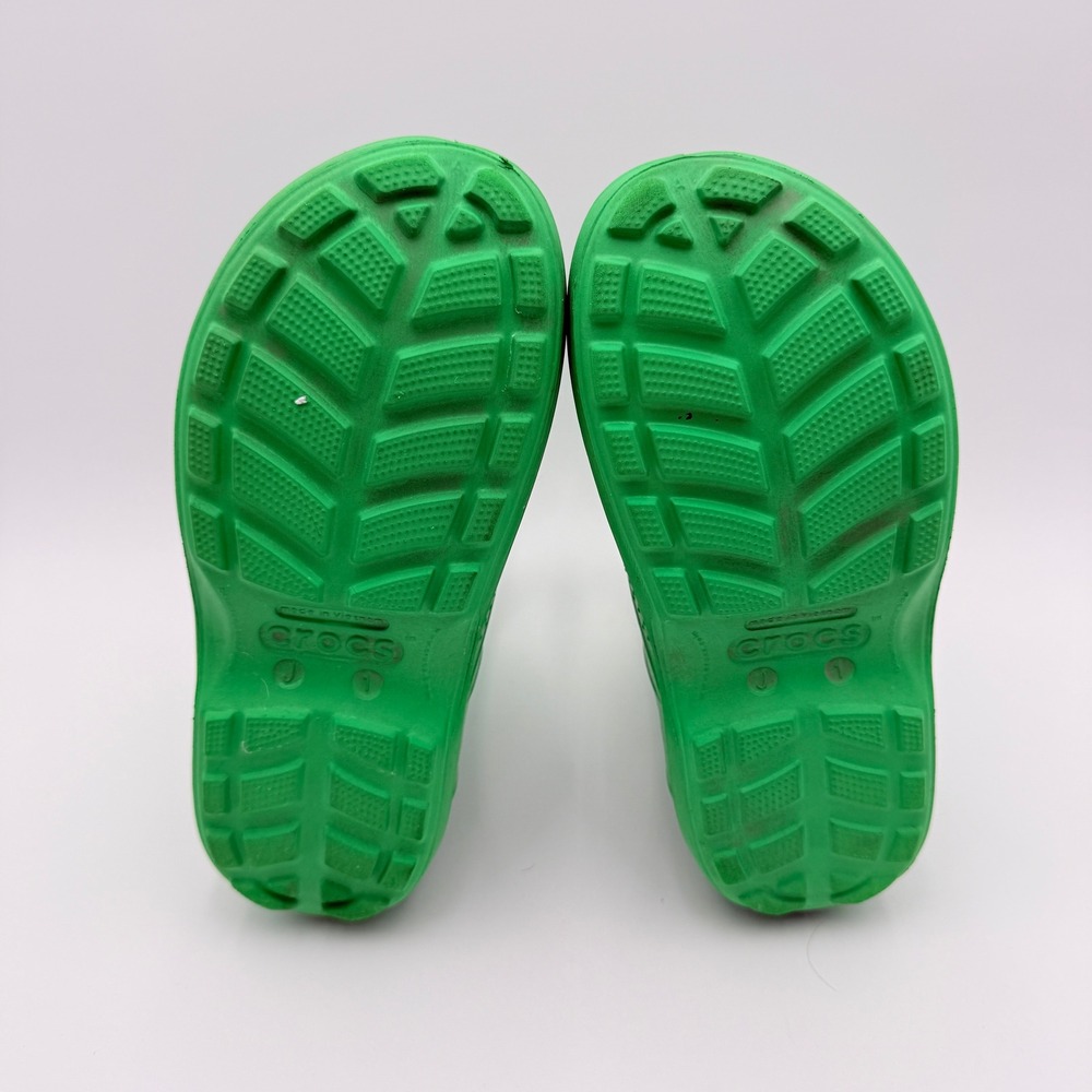 Crocs Rain Boot Handle It Kids J1 Green Waterproof Lightweight Outdoors School - Picture 7 of 9